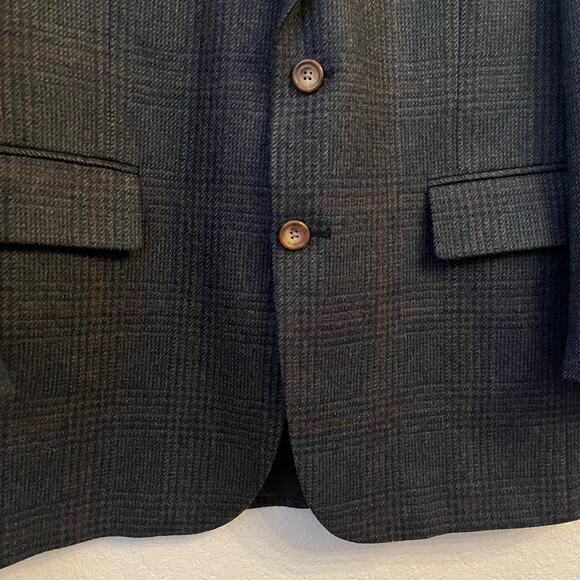 Vintage Chaps Ralph Lauren Wool Blazer Mens 42L Houndstooth Glen Plaid Tweed USA - Picture 6 of 16